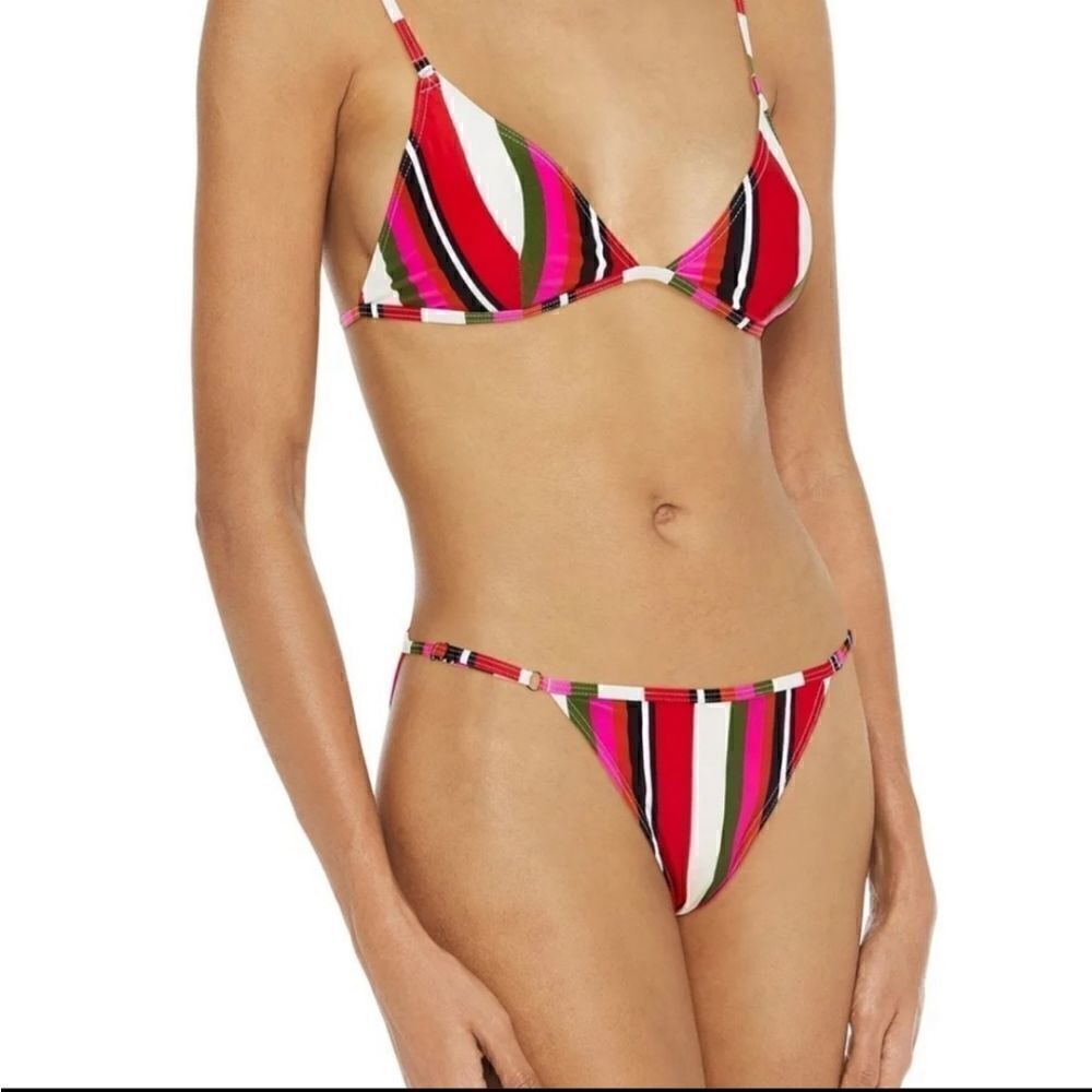 SOLID & STRIPED The Lulu Bikini Bottom Watermelon Stripe size small NWT